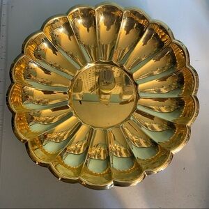 💥5/$25  Gold electroplated on brass decorative platter‎